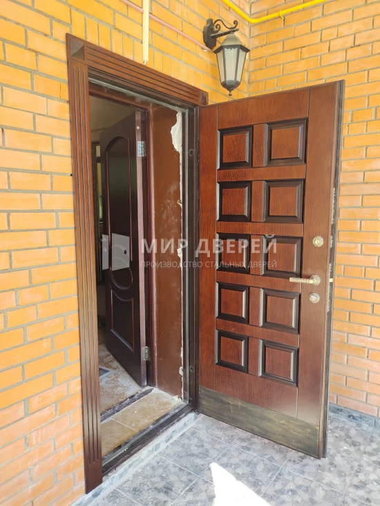 Уличная двухконтурная дверь в дом - фото