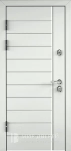 Белая входная дверь №30 внутренняя - фото