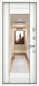 Дверь входная с зеркалом Labirint венге / белый сноу  №17 внутренняя - фото