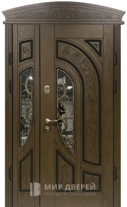 Арочная входная дверь со стеклом №13 внешняя - фото
