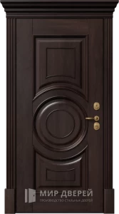 Железная уличная дверь элитная с теплоизоляцией шпонированная №9 внутренняя - фото