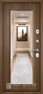 Входная дверь коричневая с зеркалом №3 внутренняя - фото