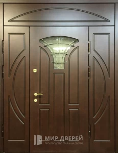 Теплая дверь для загородного дома №373 внешняя - фото