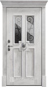 Термо дверь в дом уличная с окнами №12 внешняя - фото