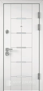 Дверь входная белая панель №23 внешняя - фото