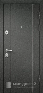 Дверь входная с порошковым окрасом тёмный антик и накладкой №25 внешняя - фото